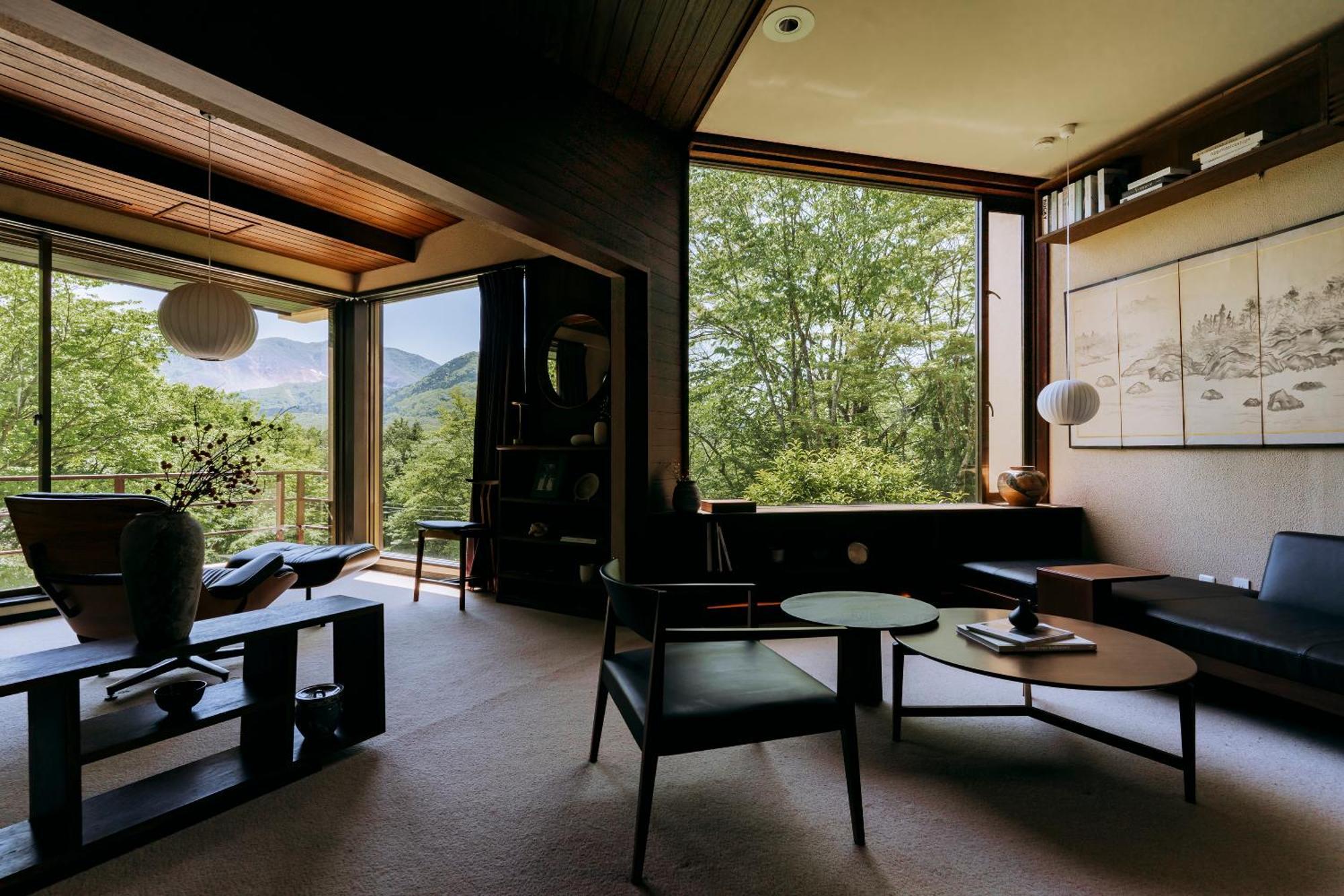 Вилла Aknot Hakone 大涌谷を望むモダニズム建築 東京から90分 Экстерьер фото